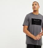 Nicce Tall T-shirt In Gray With Velour Box Logo Exclusive To Asos - Gray