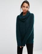 Selected Sille Knitted Sweater With Roll Neck - Green