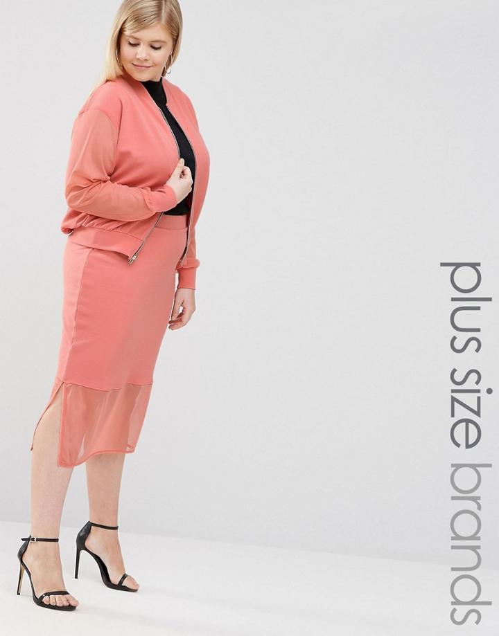 Pink Clove Skirt With Sheer Hem - Pink