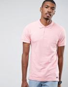 Pull & Bear Short Sleeve Polo In Pink - Pink