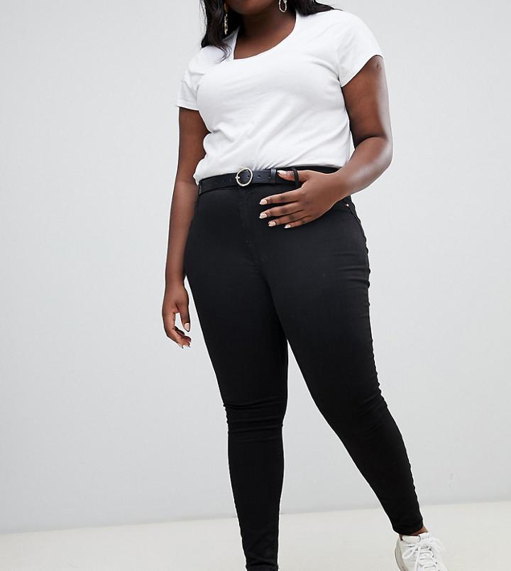 River Island Plus Molly Mid Rise Skinny Jeggings In Black