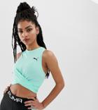 Puma Exclusive To Asos Knot Detail Tank In Mint - Blue