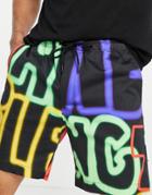 Pull & Bear Shorts In Racing Multi Print In Black - Part Of A Set