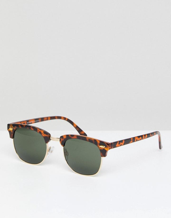 Selected Homme Retro Sunglasses - Brown