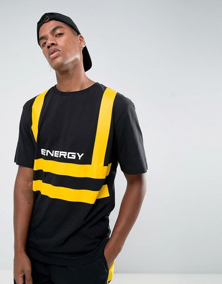 Granted T-shirt In Black With Energy Print - Black