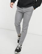 Topman Sweatpants With Mini Check In Black-multi