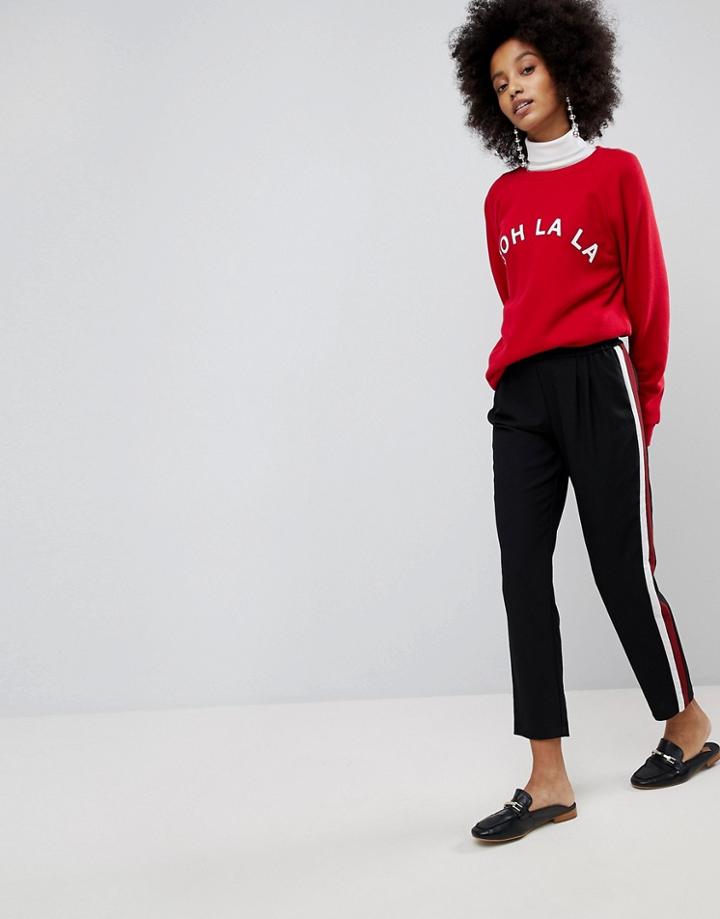 New Look Side Stripe Pants - Black