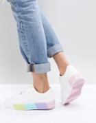 Aldo Sneaker With Contrast Color Block Sole - White