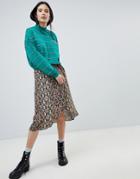 Bershka Snake Print Midi Skirt - Multi