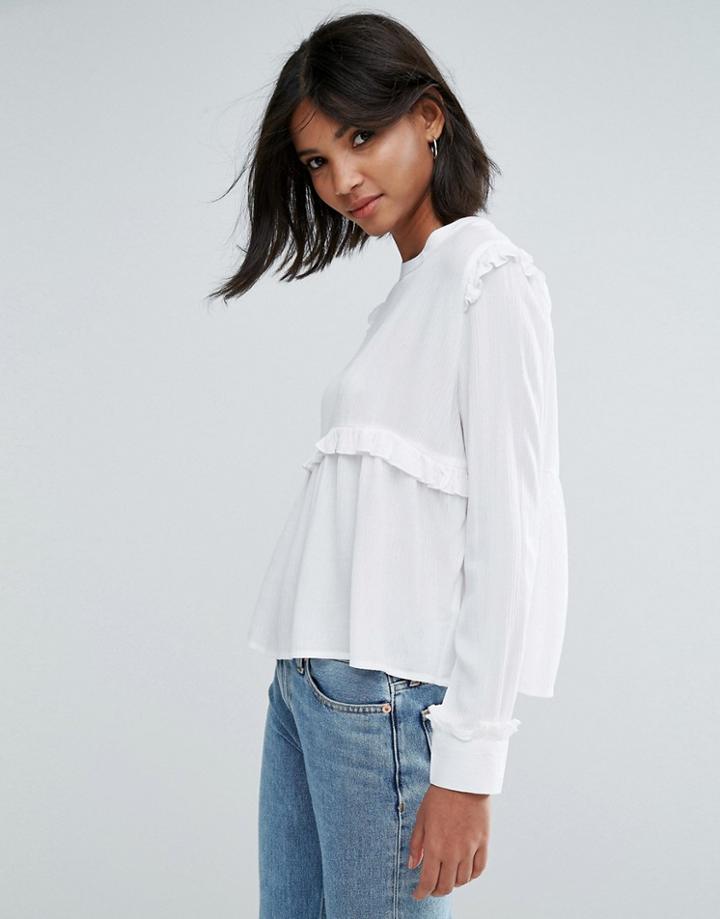 Unique21 Frill Blouse - White