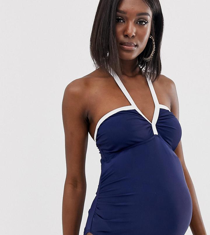 Gebe Maternity Halterneck Swimsuit - White