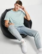 Asos Design Cotton T-shirt With Crew Neck In Light Green