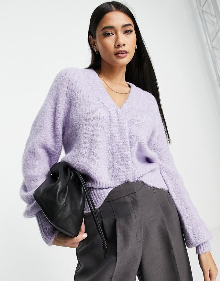Y.a.s Fluffy Cardigan In Lilac-purple