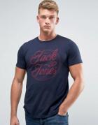 Jack & Jones Circular Logo Print T-shirt - Navy