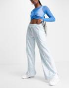 Asos Design Low Rise Straight Leg Sweatpants In Blue Swirl Print-blues