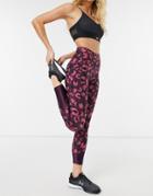 Under Armour Training Heatgear Tonal 7/8 Crop Leggings In Pink Print