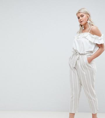 River Island Plus Tapered Pants - Beige