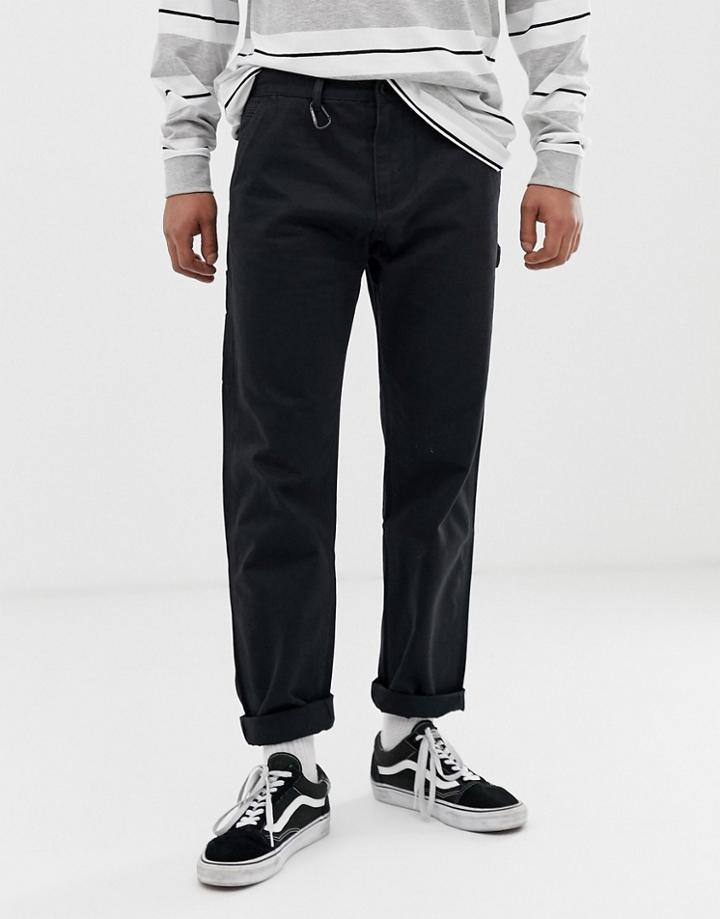 Pull & Bear Slim Worker Chino In Navy - Navy