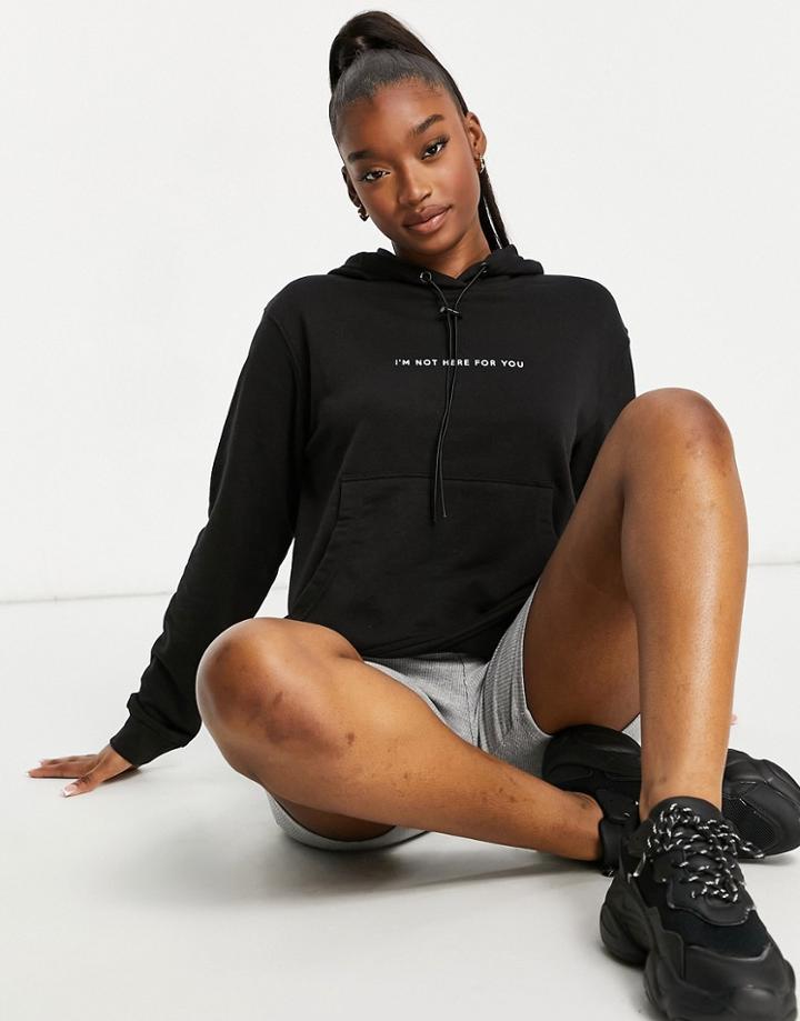 Night Addict Slogan Hoodie-black