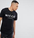 Nicce London Tall Logo T-shirt In Black - Black