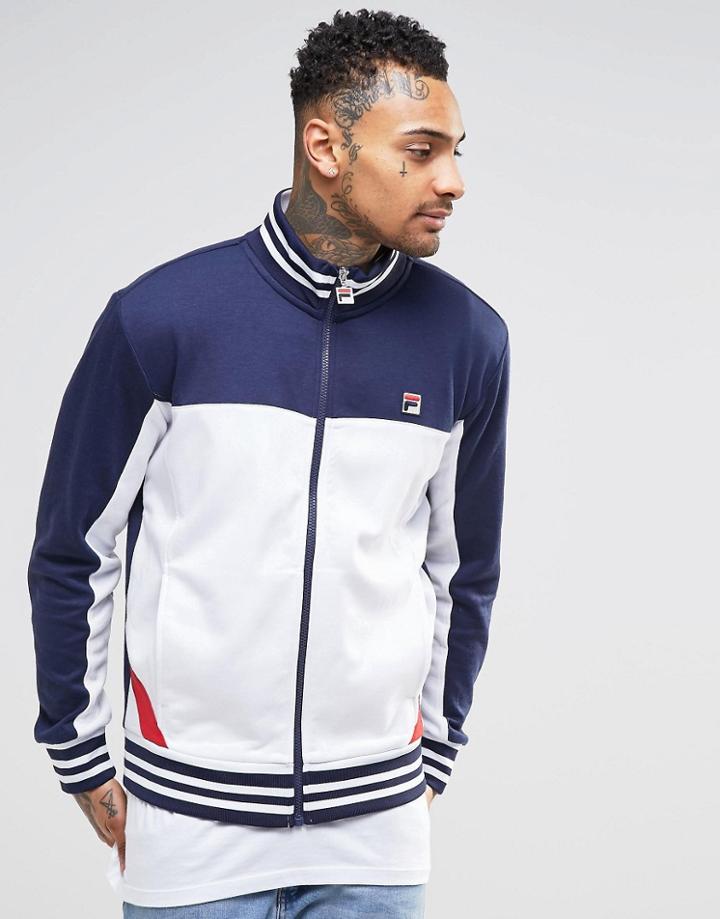 Fila Vintage Track Jacket With Panelling - White