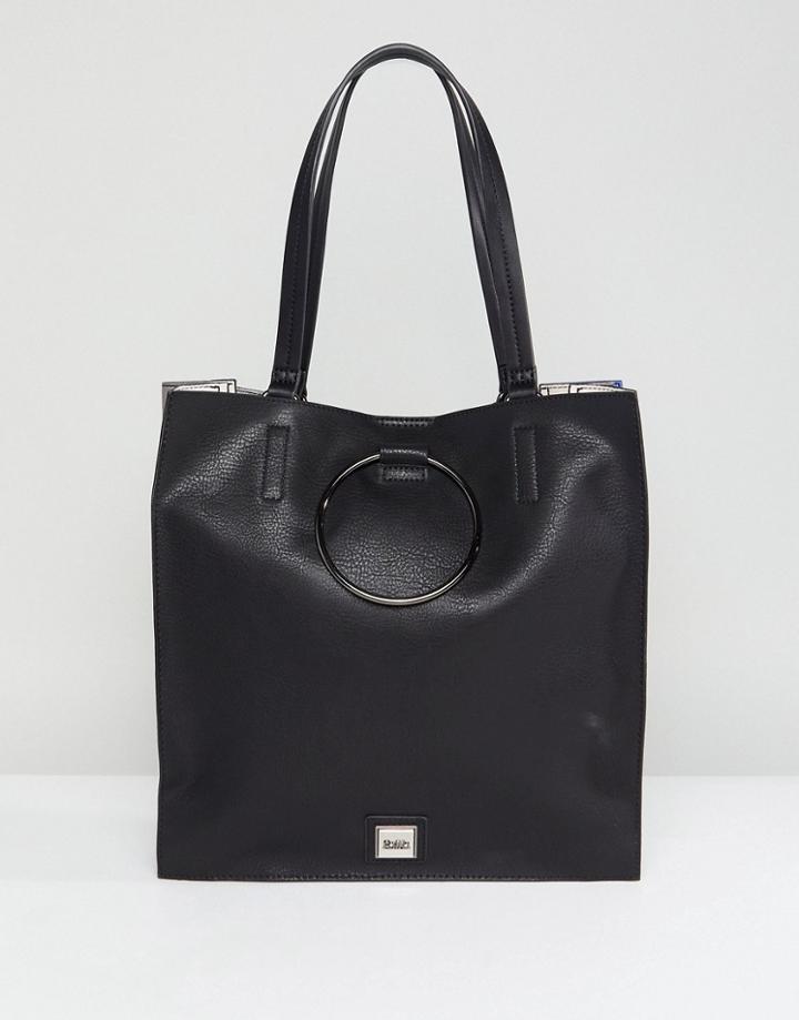 Faith Circle Detail Tote Bag - Black