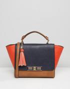 Dune Color Block Winged Tote Bag - Navy