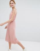 Monki Ribbed Culotte Jumpsuit - Pink