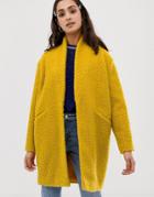 Miss Selfridge Texture Coat In Yellow - Yellow