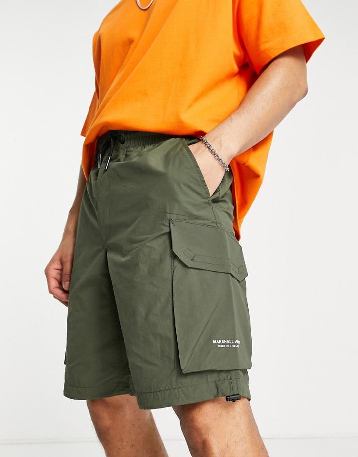 Marshall Artist Forte Polyamide Cargo Shorts In Khaki-green