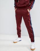 Ellesse Cassed Joggers With Taping In Burgundy - Red