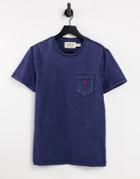 Polo Ralph Lauren Player Logo Pocket Slub T-shirt In Navy