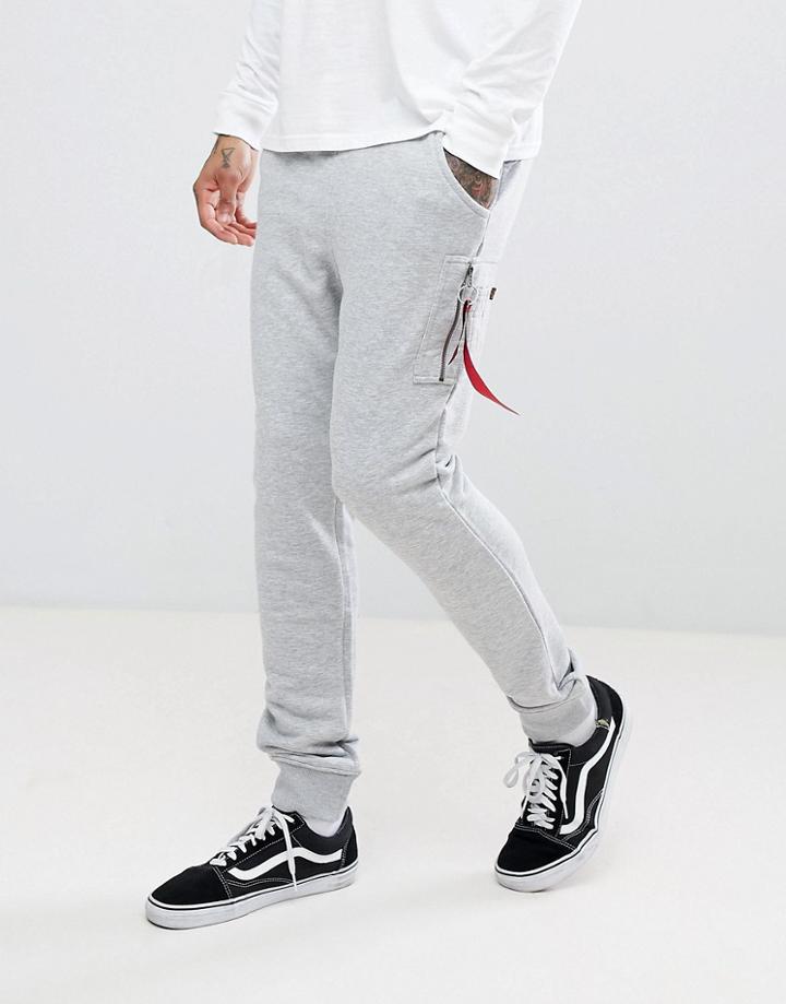 Alpha Industries X-fit Slim Fit Cargo Cuffed Joggers In Gray Marl - Gray
