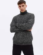 New Look Relaxed Rib Roll Neck Sweater In Black