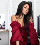 Asos Design Petite Eyelet Puff Sleeve Cupped Mini Dress In Oxblood-red