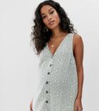 Asos Design Maternity Button Through Tank In Crinkle In Floral Print-multi