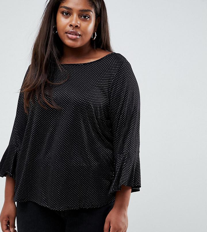 Koko Flared Sleeve Top - Black