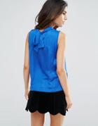 Louche Lovell Top With Pussybow - Blue