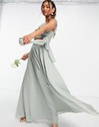 Asos Design Bridesmaid Soft Maxi Skirt - Part Of A Set-green