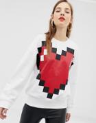 Love Moschino Arcade Heart Sweatshirt - White