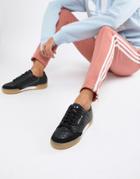 Adidas Originals Continental 80's Sneakers In Black With Gum Sole - Black