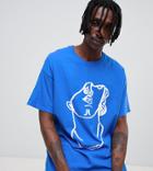 Reclaimed Vintage Inspired Tee With Art Drawing - Blue
