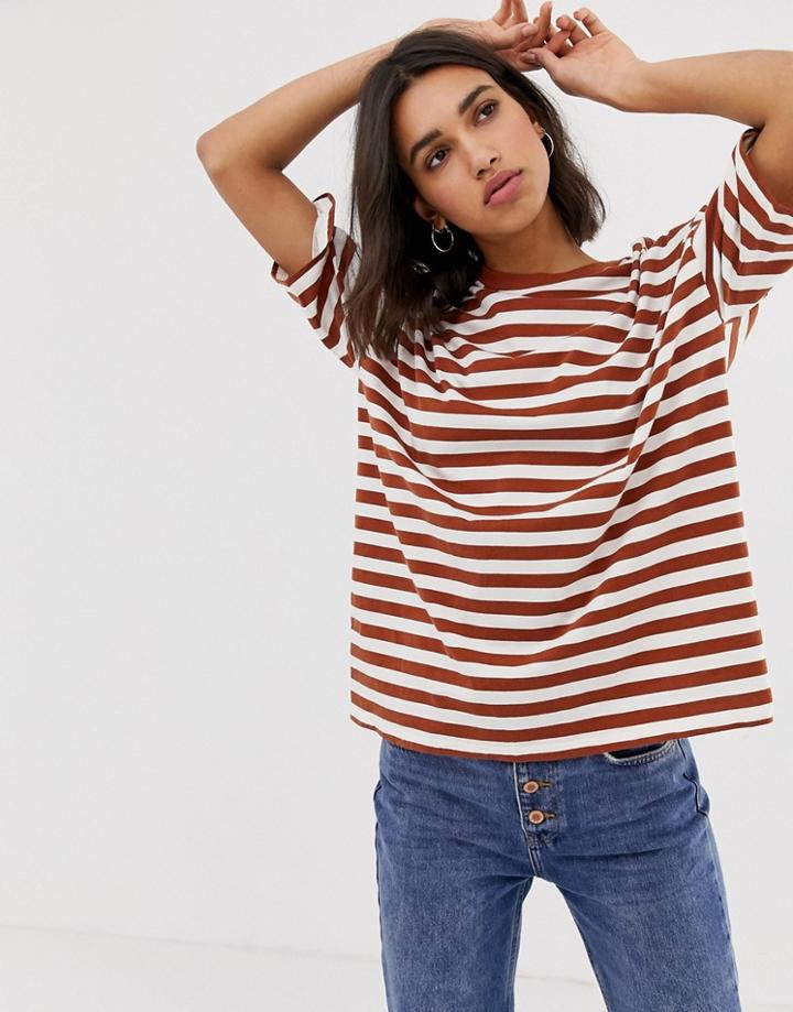 Asos Design T-shirt In Super Oversized Fit In Chunky Stripe - Multi