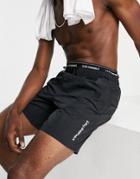 River Island Boxer Band Swim Shorts In Black