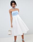 Asos Design Color Block Choker Prom Dress - Multi