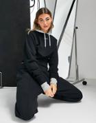 Nike Icon Clash Crop Fleece Hoodie In Black
