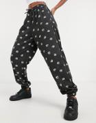 Topshop Eye Print Sweatpants In Black