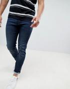 Armani Exchange J13 Slim Fit 5 Pocket Stretch Jeans In Rinse Wash - Navy