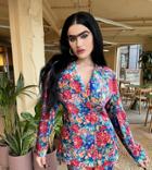 Labelrail X Sophia Hadjipanteli Floral Print Velvet Blazer In Multi - Part Of A Set