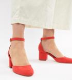 London Rebel Mid Block Heeled Shoes - Red